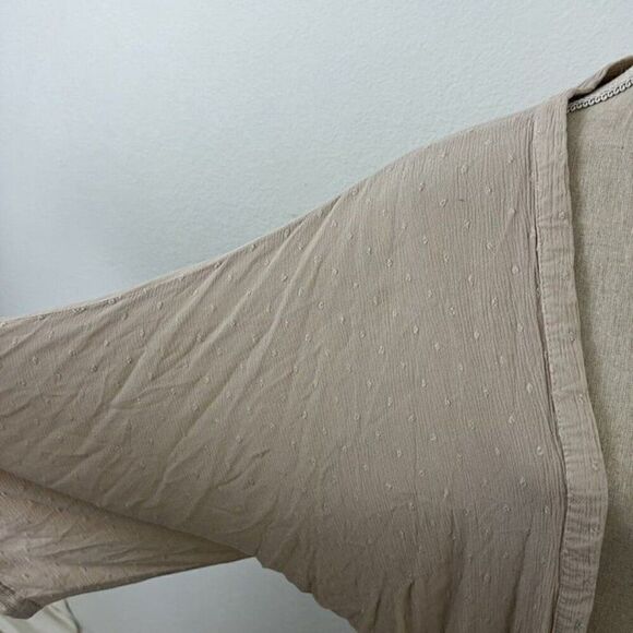 Sim & Sam Bohemian Dusty Pink Swiss Dot Open Front Cardigan Lightweight L/XL - Picture 9 of 9